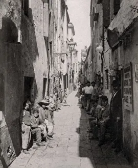 Seller Prints: Narrow street, working class district, Venice, Italy, childr