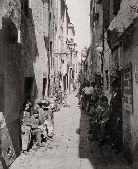 Alley Gallery: Narrow street, working class district, Venice, Italy, childr