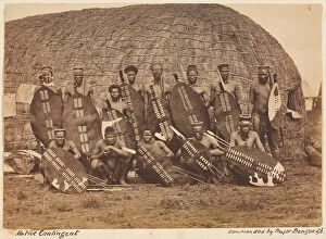 Spears Collection: Natal Native Contingent (NCC) armed with assegais
