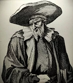Nathan ben Moses Hannover. Portrait. Engraving