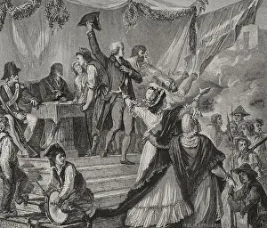 Nationale Prints: The National Assembly declared La Patrie en danger