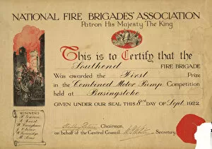 National Fire Brigades Association certificate