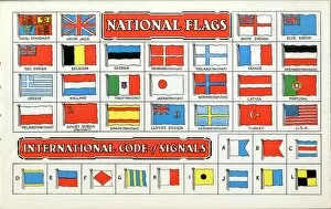 Images Dated 11th August 2017: National Flags and international code of signals flags