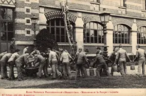 Armentieres Prints: National Professional School at Armentieres - Fire Drill