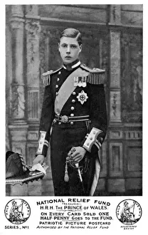 Fund Prints: National Relief Fund postcard, WW1, Prince of Wales