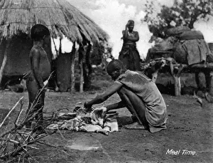 Matabeleland Prints: Native African Matabele family