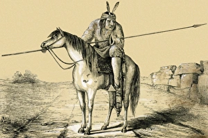 Images Dated 14th August 2017: Native American Comanche on horseback