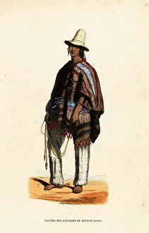 Pampas Prints: Native American gaucho from the region of Buenos-Ayres, Argentin