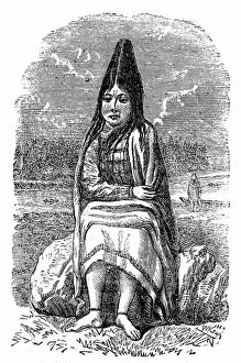 Images Dated 8th July 2004: Native American Indian Girl with conical head, 1863