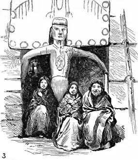 Shawls Prints: Native American Indian Lodge, Nanaimo, 1882
