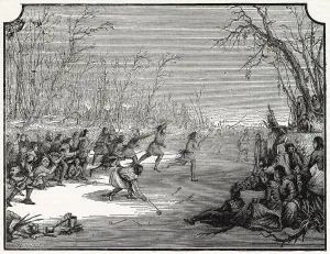 Lacrosse Prints: Native American Indians Playing Lacrosse