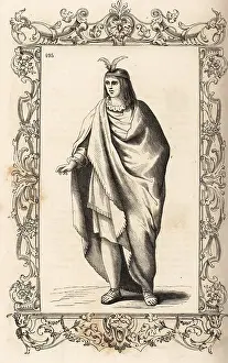 16th Century Prints: Native American nobleman from Cusco, Peru, 16th century