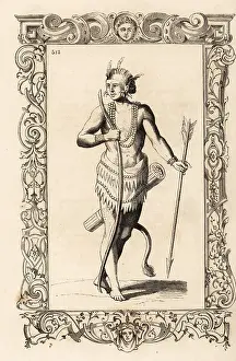 Huyot Prints: Native American prince of North Carolina in war dress or ceremon