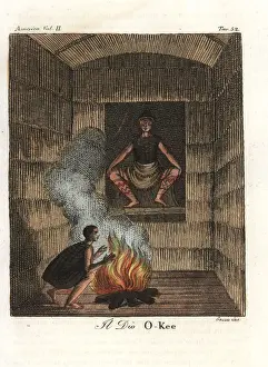 Offering Prints: Native American at a shrine to the Powhatan