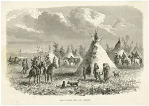 Tent Collection: Native American Sioux village near Fort Laramie, USA
