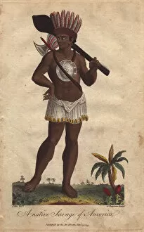 Ebenezer Collection: Native American wearing a headdress and short