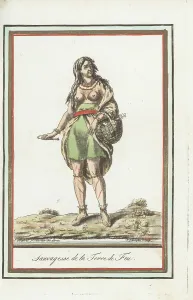 Genocide Prints: Native American woman of Tierra del Fuego, South America