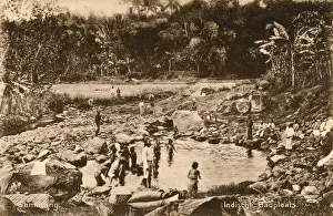 Adults Prints: Native bathing pool, Semarang, North Java, Indonesia