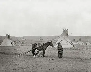 Canadians Prints: Native Canadian with Wigwams or Tepees