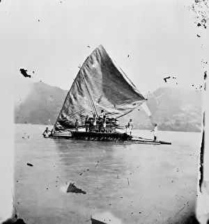 Canoe Prints: Native canoe off the coast of Fiji