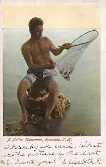 Crabs Prints: Native Fisherman - Honolulu, Hawaii, USA