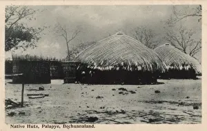 Protectorate Prints: Native huts in Palapye, Bechuanaland, South Africa