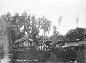 Southeast Asia Prints: Native huts, Philippines