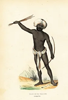 Loincloth Prints: Native of the island of Vatulele, Fiji, Melanesia
