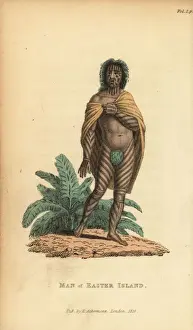 Shoberl Prints: Native man of Easter Island or Rapa Nui