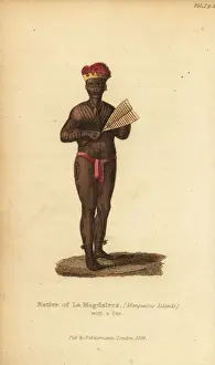 Native man of La Magdalena (Fatu Hiva, Marquesas