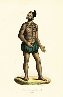 Auguste Wahlen Prints: Native man of Tikei Island, Tuamotu group, French Polynesia
