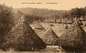 Roofs Prints: Native village, Liberia, West Africa
