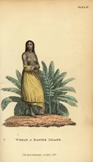 Shoberl Prints: Native woman of Easter Island or Rapa Nui