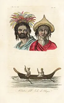 Canoe Prints: Natives of Easter Island or Rapa Nui
