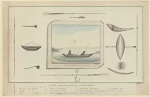 Sirius Gallery: Natives fishing in their Canoe, Port Jackson