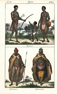Natives of Gona (Angola) and Khoikhoi man and woman