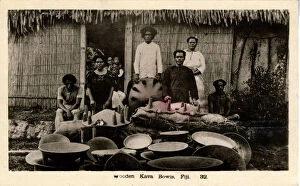 Handmade Collection: Natives with Handmade Wooden Bowls for drinking Kava - Yaquo
