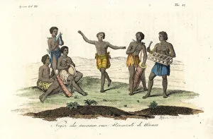 Congo Gallery: Natives of the Kingdom of Kongo playing music and dancing