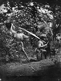 Natives with spear. Philippines Natives with spear. Philippines