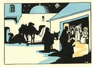 Images Dated 6th September 2018: Nativity scene with Three Wise Men