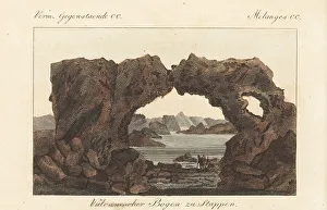 Carl Bertuch Prints: Natural arch on the coast near Stappen, Iceland, 1811