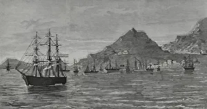 Strait Prints: Natural harbor in the Bab el-Mandeb Strait, Yemen