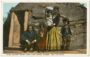 Arizona Gallery: Navajo Indian family and their hut, Arizona, USA