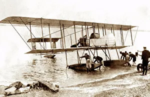 Naval biplane, Felixstowe, early 1900s