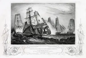 Brig Prints: Naval combat : Captain Charles Napier in the brig Recruit