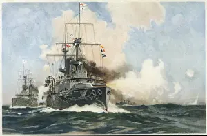 Manoeuvres Prints: NAVAL GUN PRACTICE