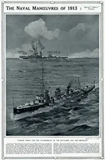 Manoeuvre Prints: Naval manoeuvres of 1913 by G. H. Davis