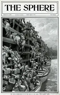 Manoeuvre Prints: Naval manoeuvres at Grimsby Docks by G. H. Davis