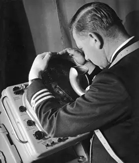 Naval officer checks the radar