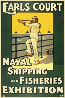 Ship Posters Collection: Naval Shipping and Fisheries Exhibition Poster